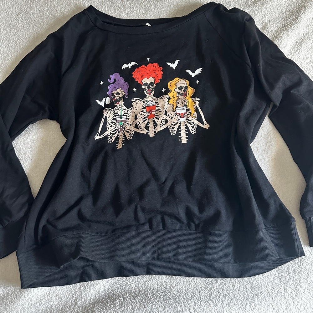 Black Halloween Skeleton Sweatshirt